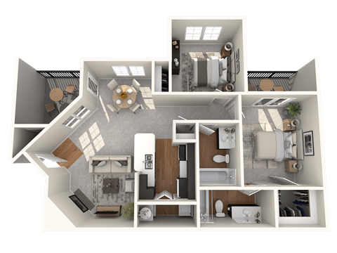 a 3d floor plan of a 2100 sq ft house